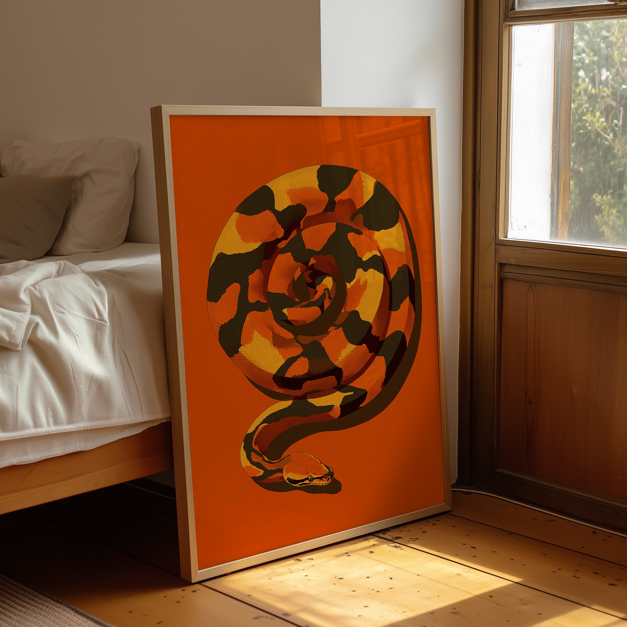 Coiled Heat in Burning Orange