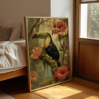 Toucan Among Tropical Blooms