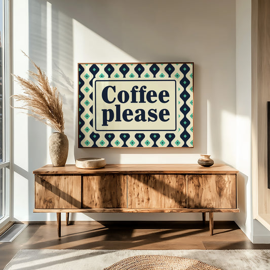 Coffee Please Retro Kitchen Sign