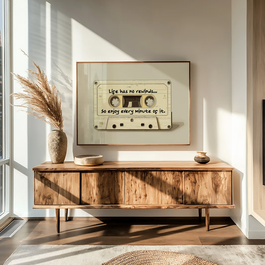 Life Has No Rewinds Retro Cassette