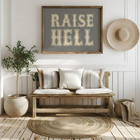 Raise Hell Western Typography Wall Art