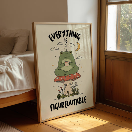 Everything Is Figureoutable Frog Wall Art