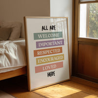 All Are Welcome Classroom Affirmation Print