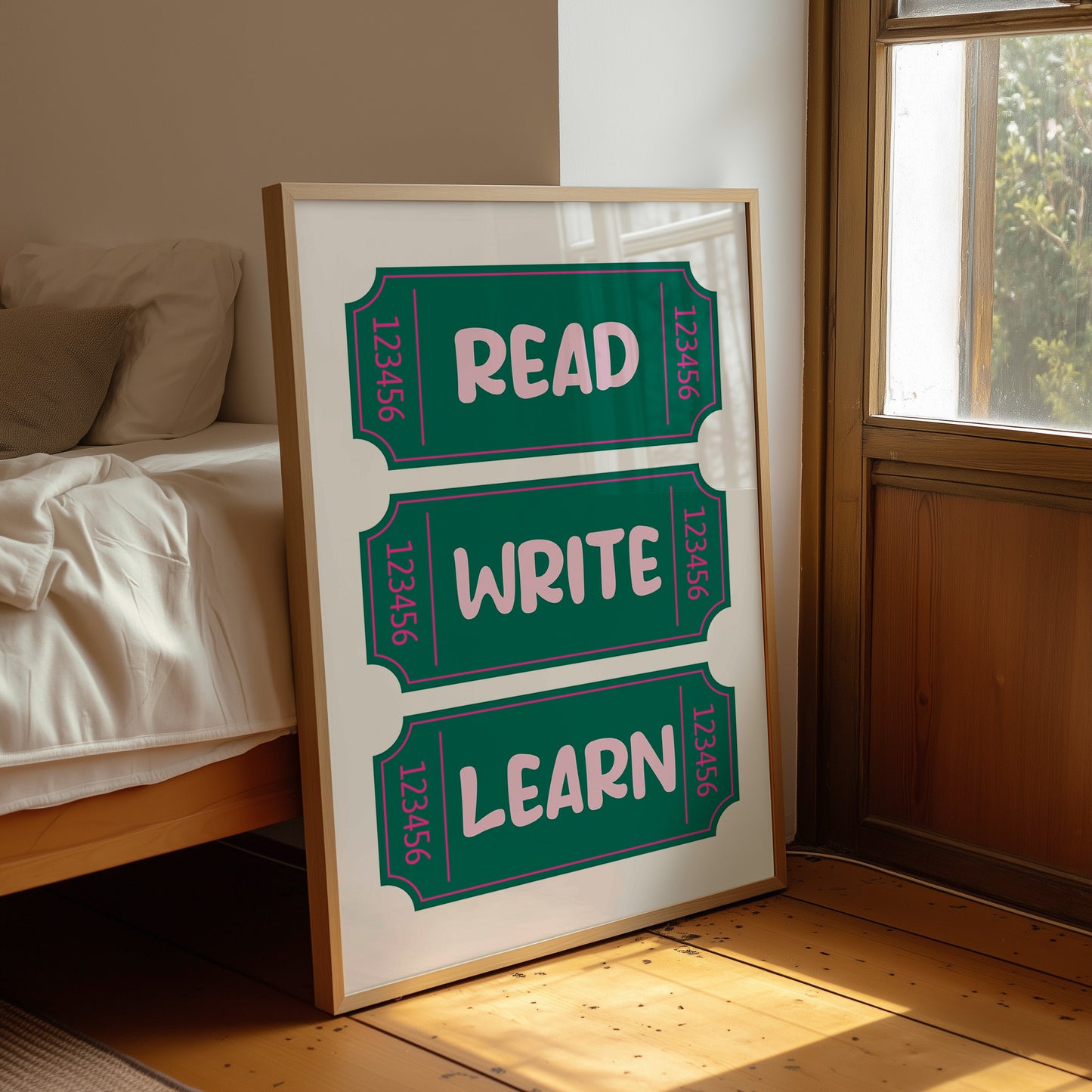Read Write Learn Ticket Art