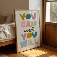 You Can and You Will Colorful Motivation