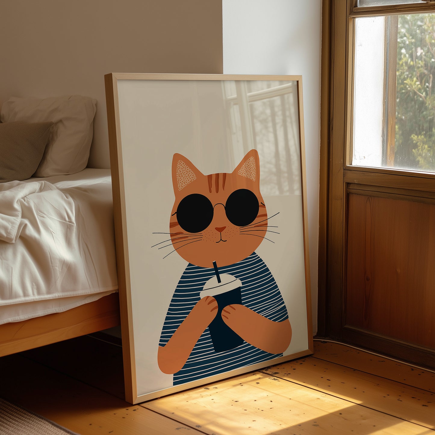 Cool Cat With Coffee