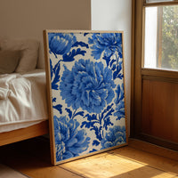 Blue Peonies on Fine China