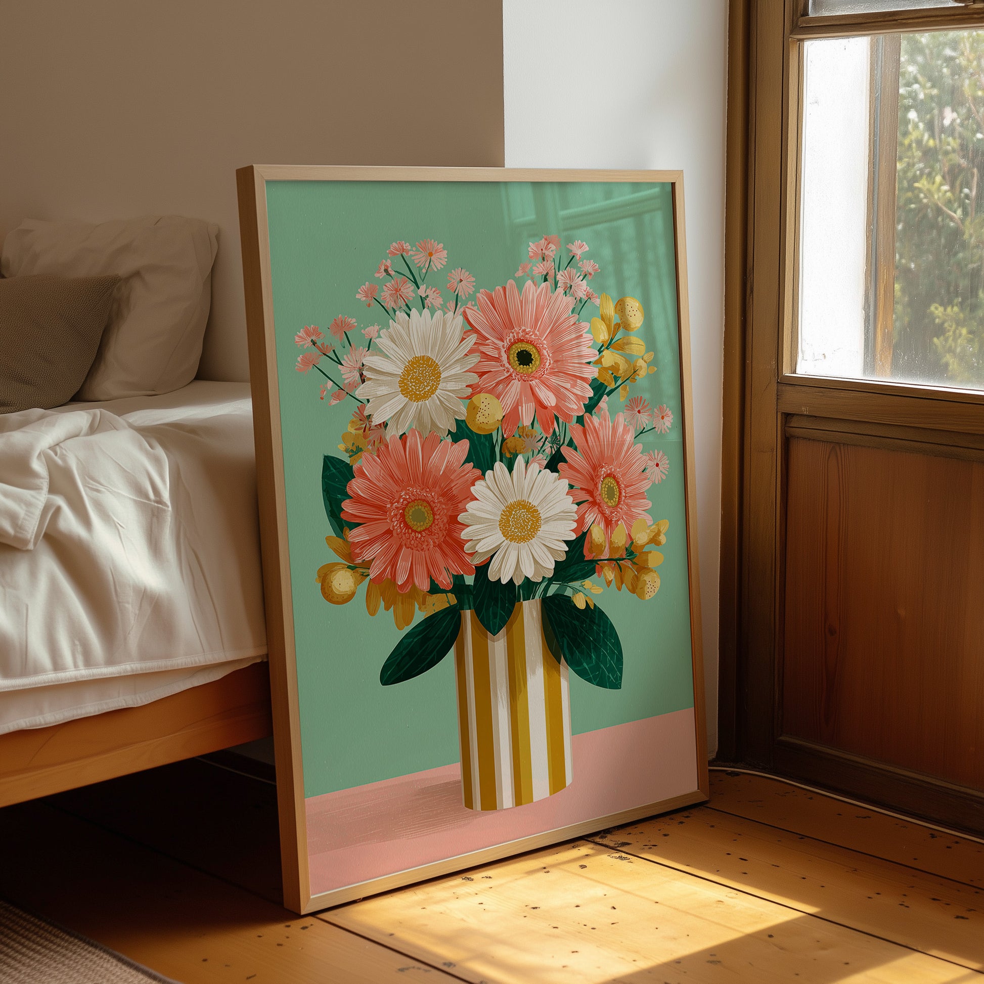 Sunday Flowers in a Striped Vase
