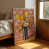 Yellow Tulips on a Polka Dot Day