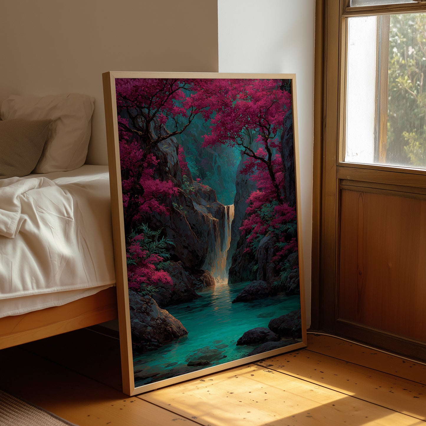 Where the Magenta Forest Meets Water