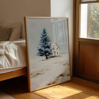 Farmhouse Under Blue Spruce