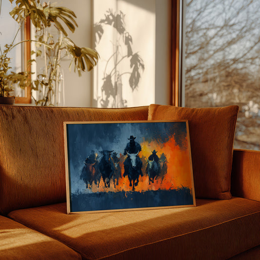 Cattle Drive Through Fire