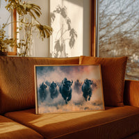 Bison Stampede Through Golden Dust
