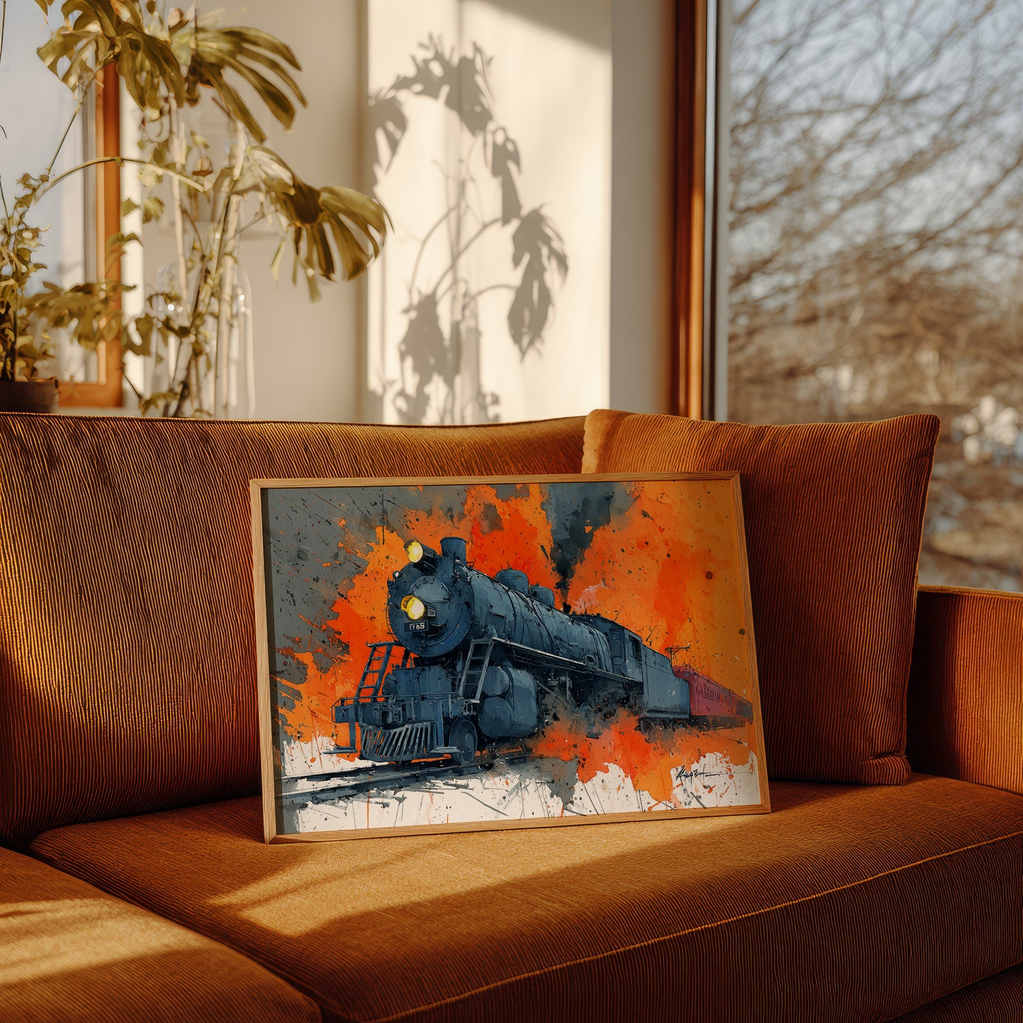 Steam Engine in Blazing Orange