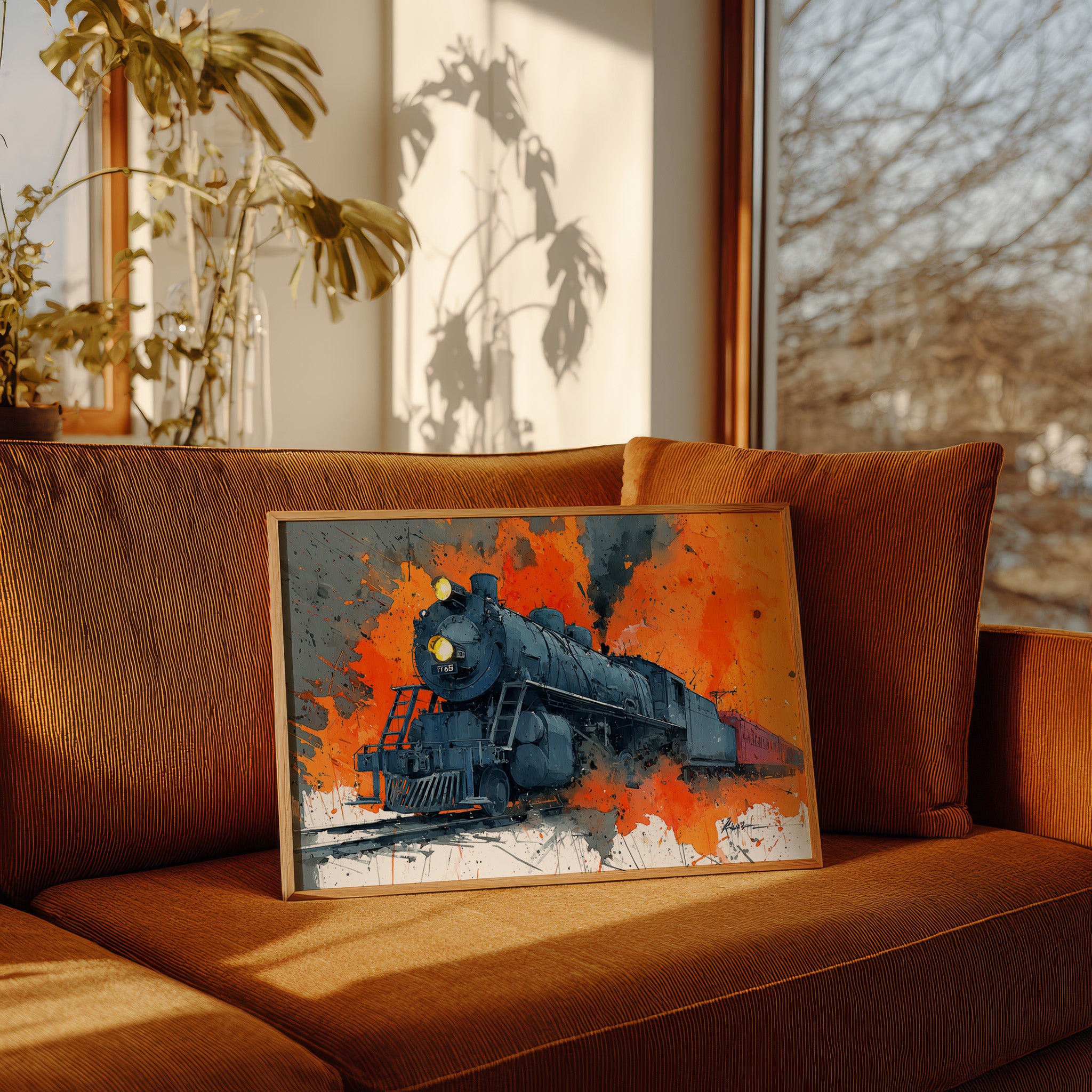 Steam Engine in Blazing Orange