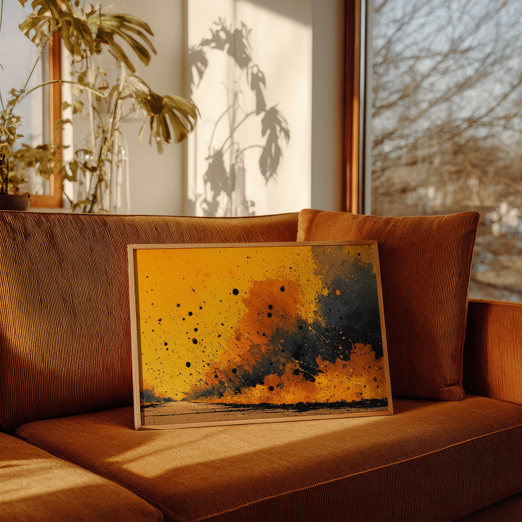 Golden Storm Abstract