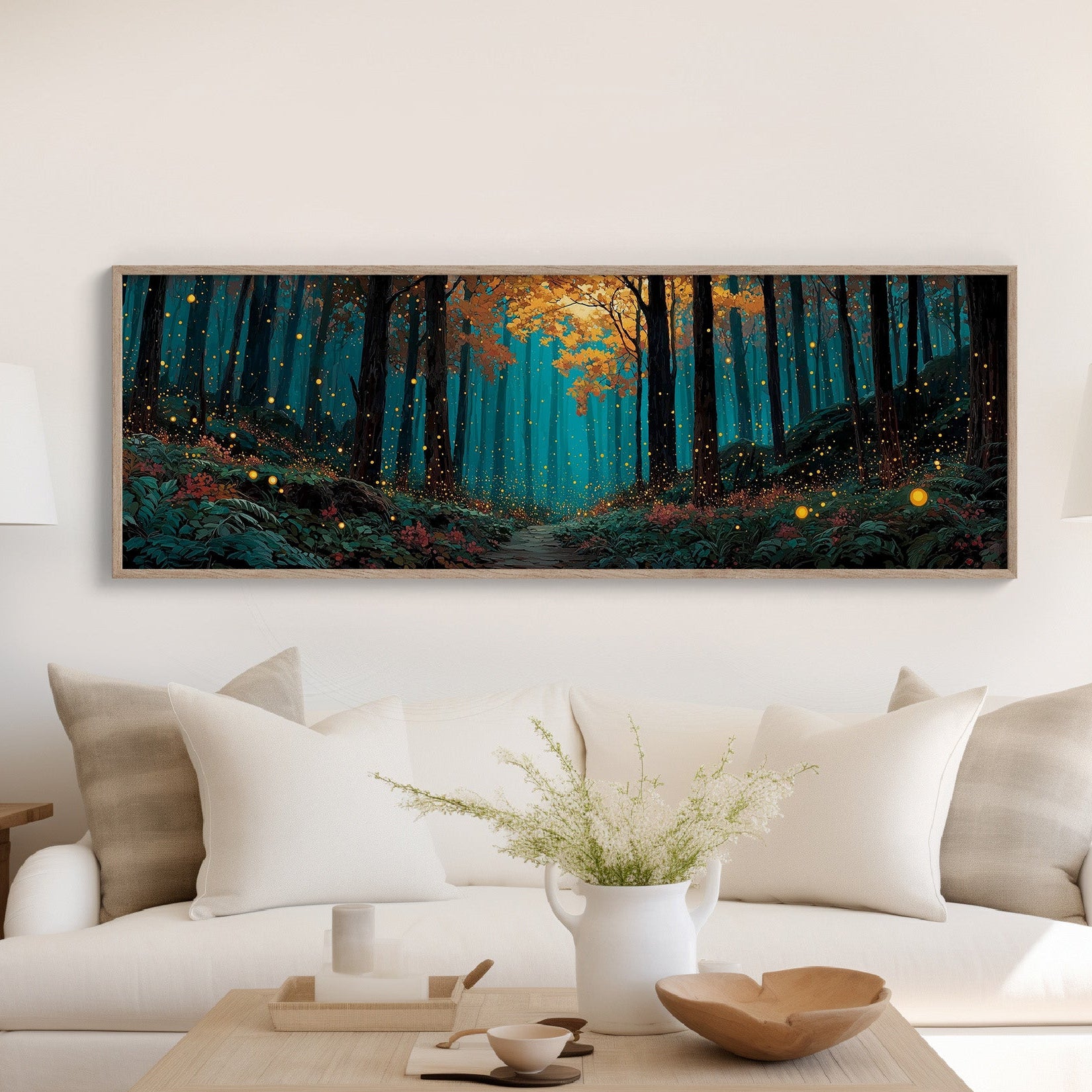 Lantern Light Through Autumn Woods