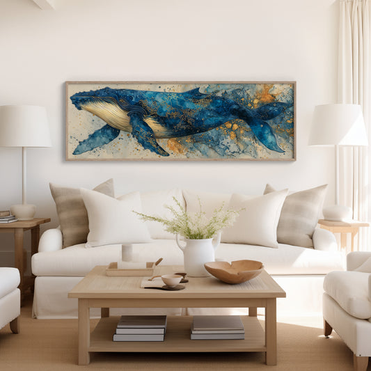 Midnight Whale In Golden Tides
