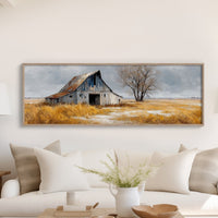 Weathered Barn Beneath Gray Skies