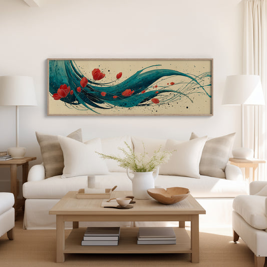 Petals Adrift on Teal Currents