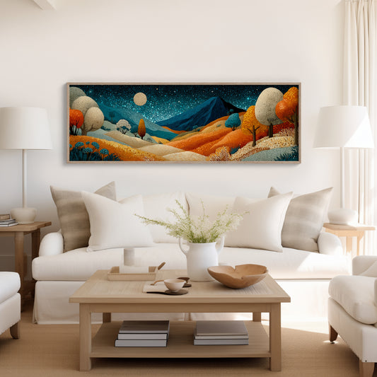 Midnight Hills In Ember Glow