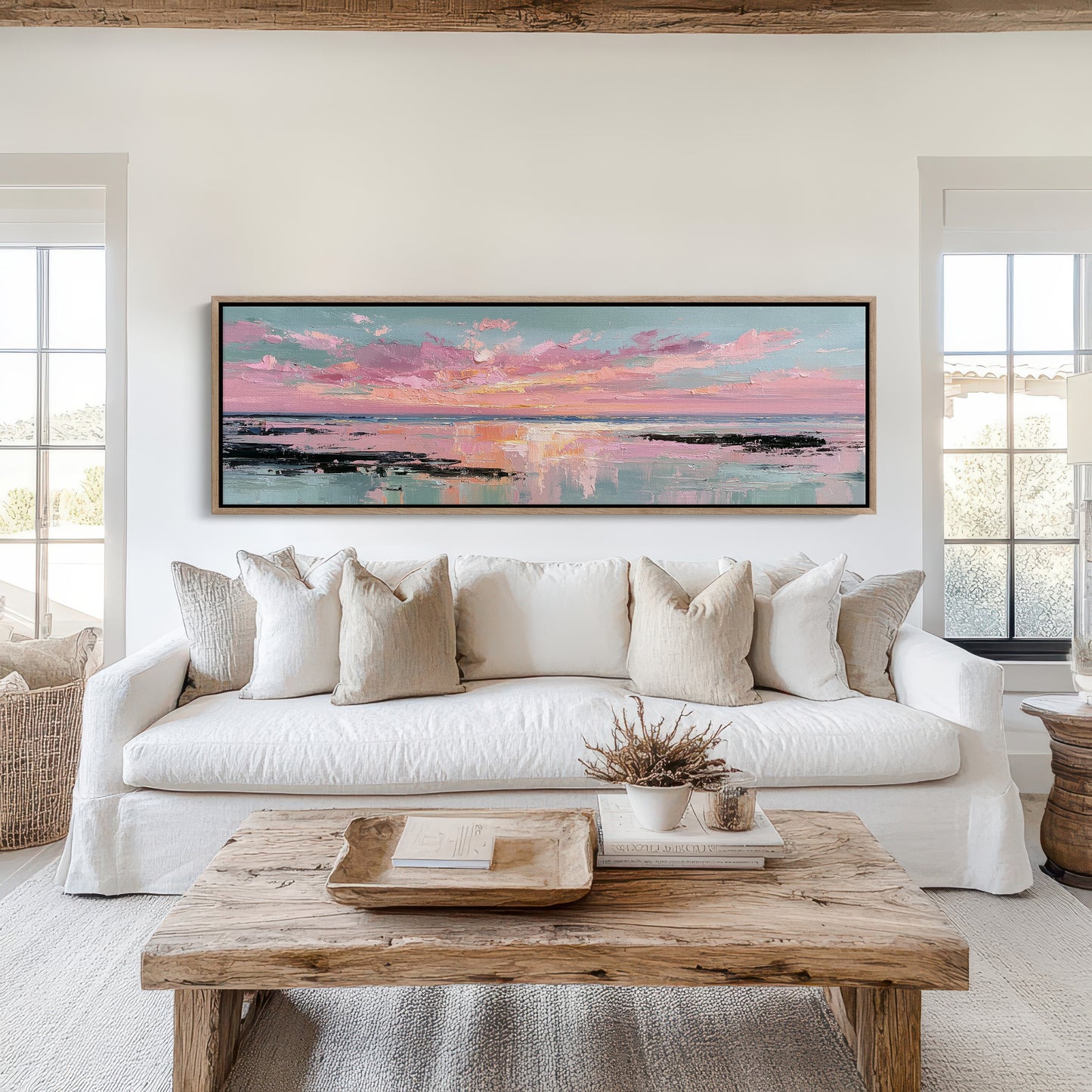 Blush Horizon Coastal Sunset