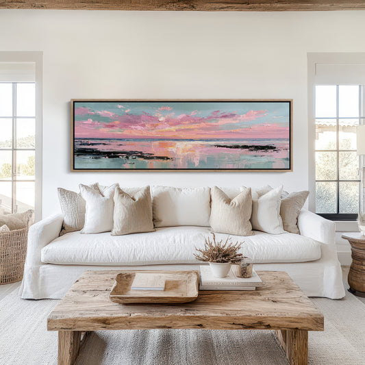 Blush Horizon Coastal Sunset