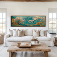 Cherry Blossoms Over Tranquil Mountain Lake