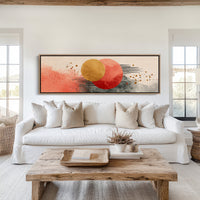 Modern Abstract Red and Gold Circles