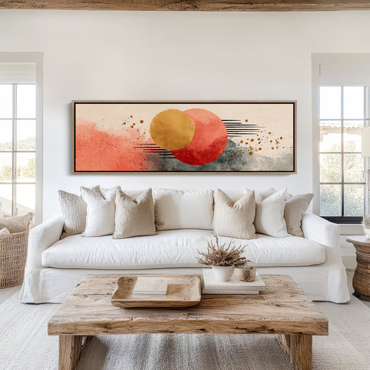 Modern Abstract Red and Gold Circles