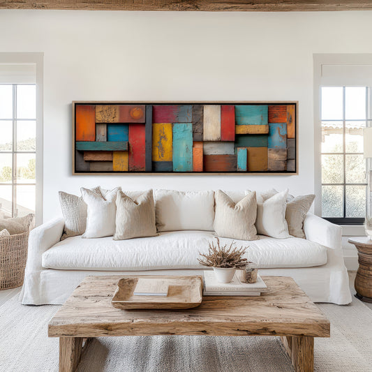 Rustic Colorful Wood Plank Abstract