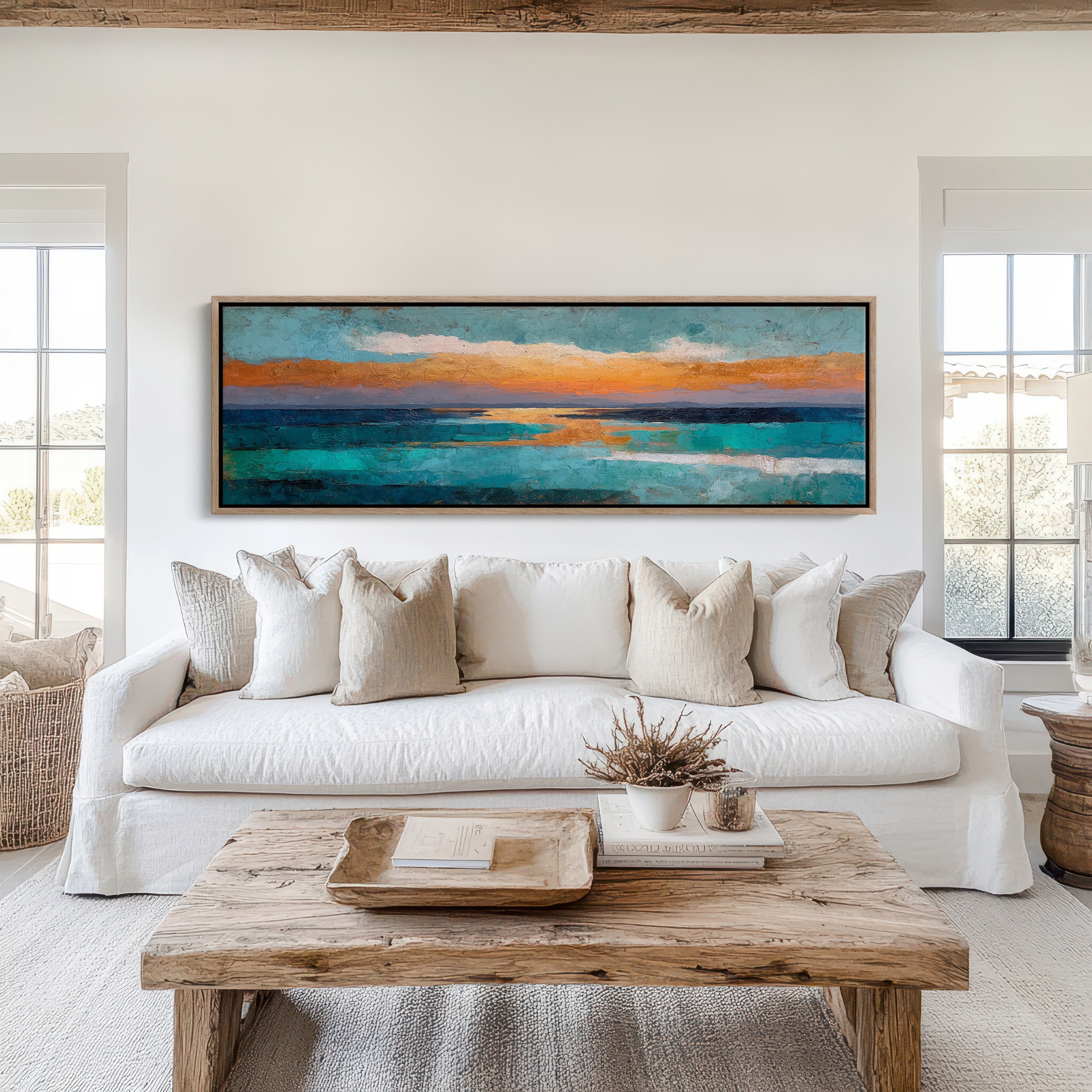 Abstract Ocean Sunset Horizon
