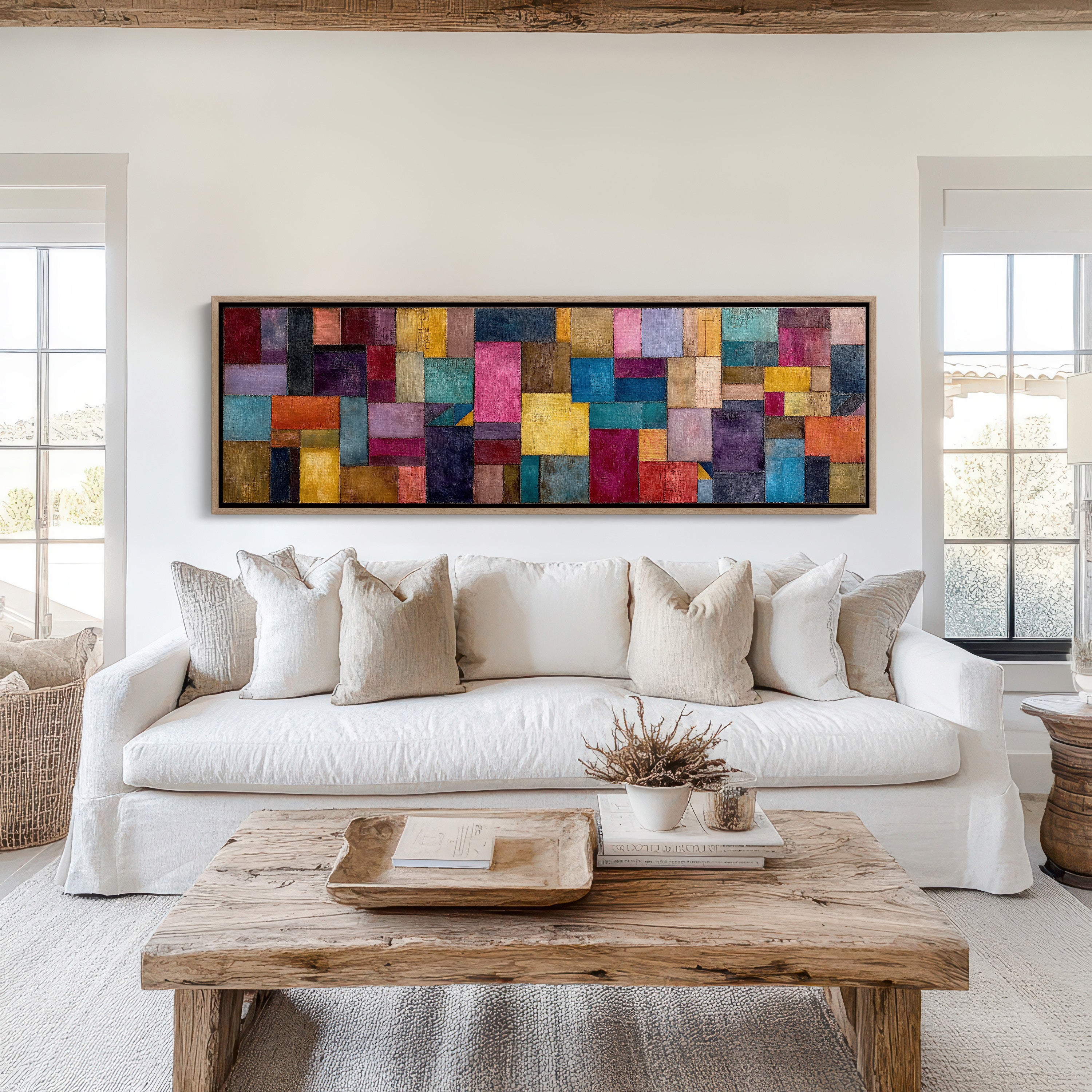 Color Block Abstract Geometric Wall Art