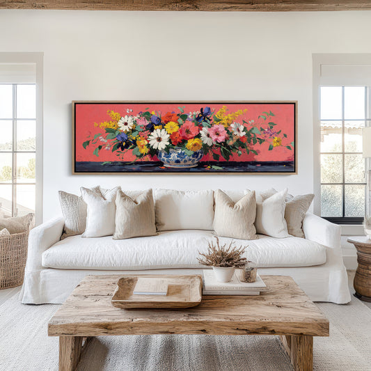 Wildflowers Spill Across Coral Light