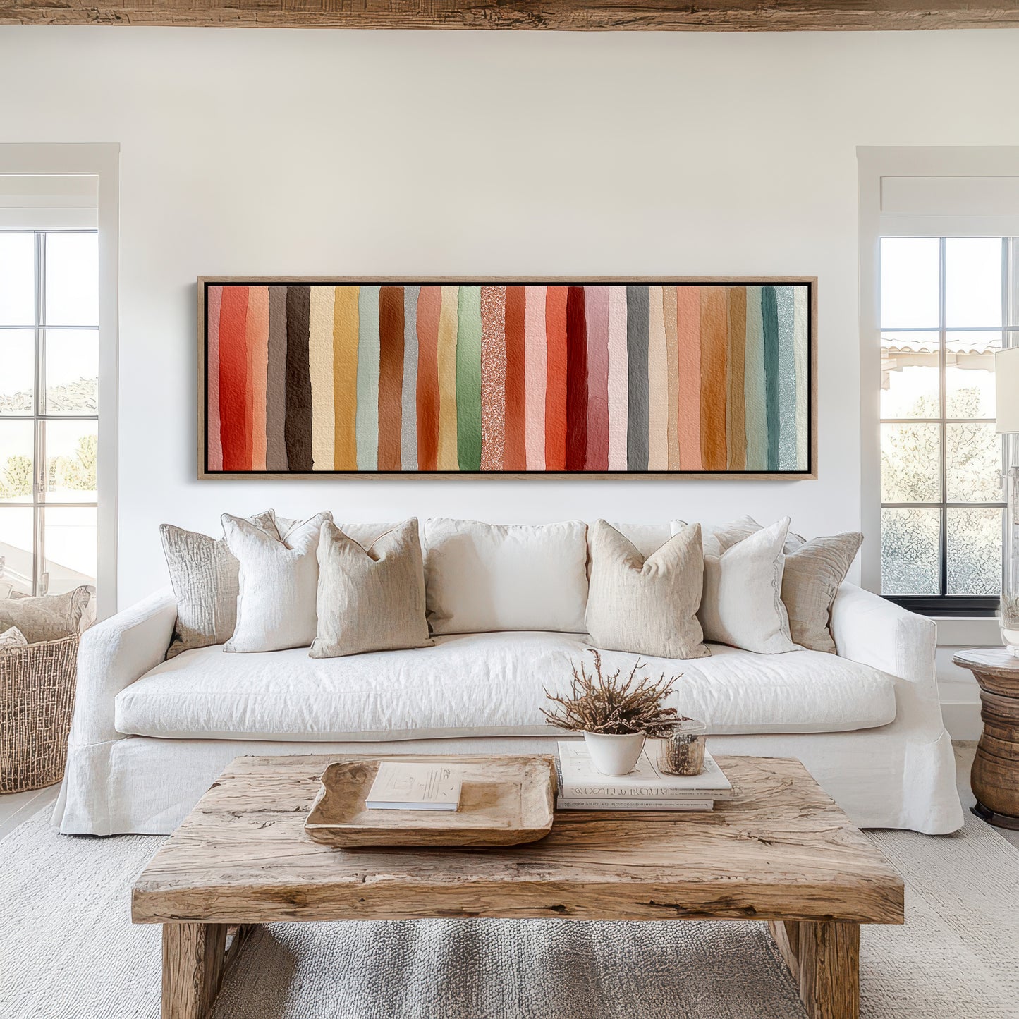 Earth Tone Watercolor Stripe Pattern