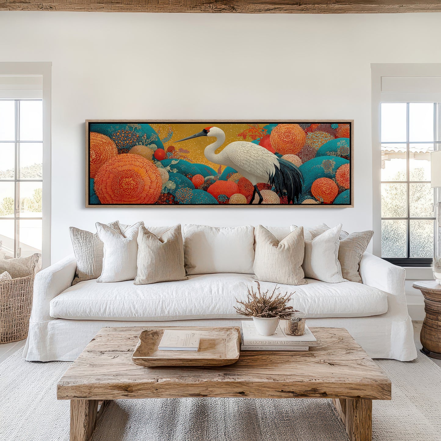 Crane Among the Coral Garden