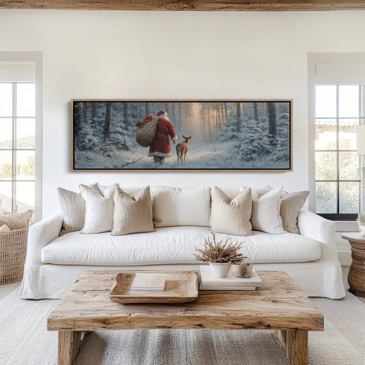 Santa’s Quiet Walk Through Winter Pines