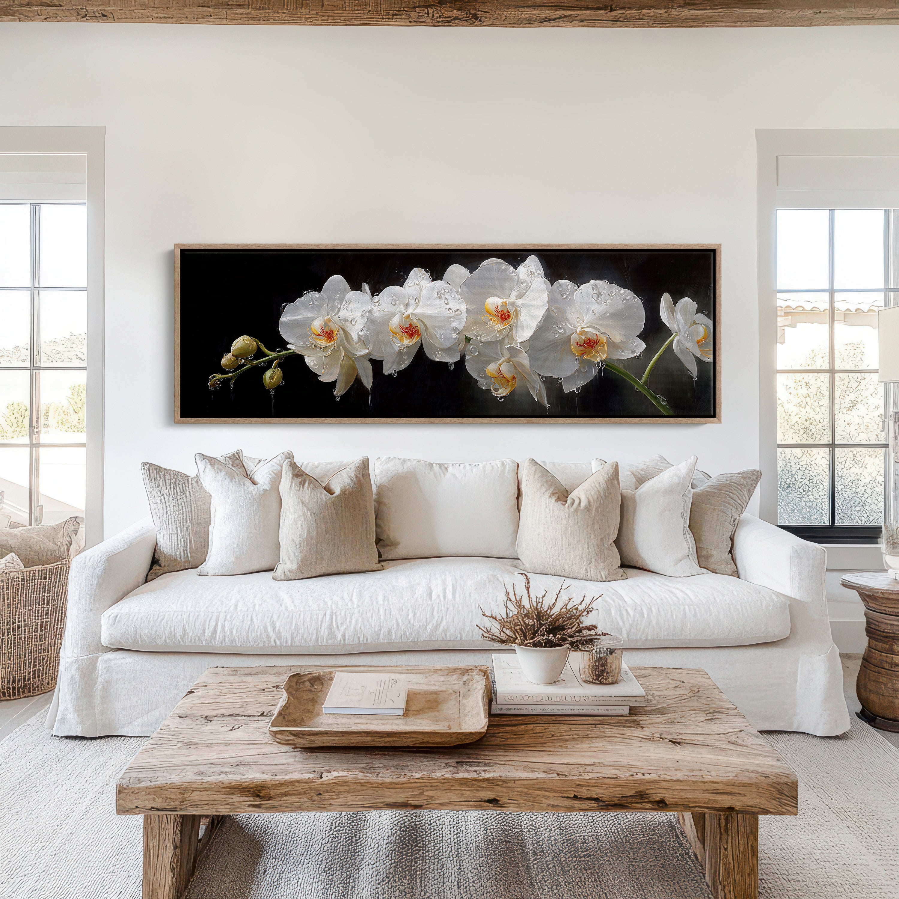White Orchids In Midnight Bloom