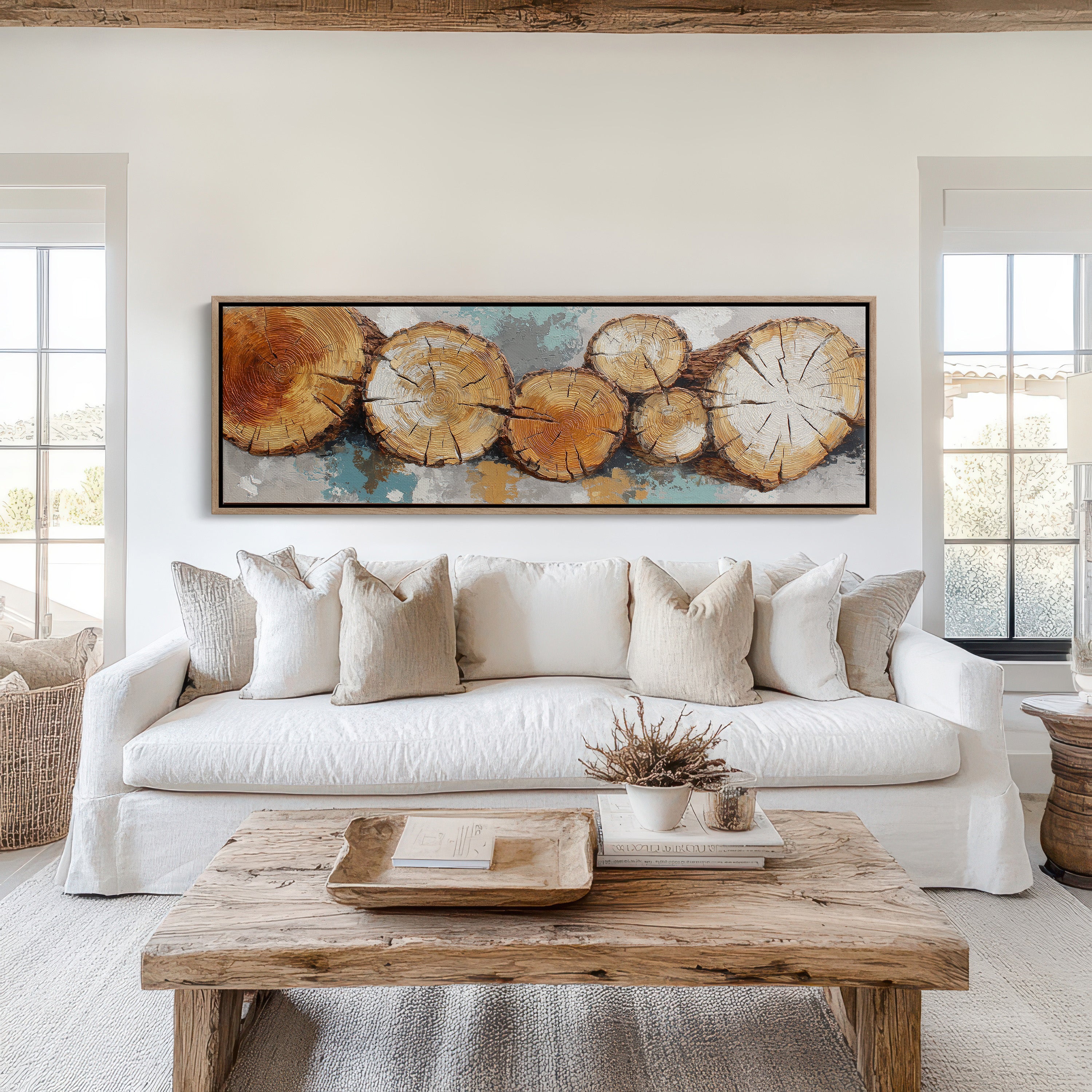 Rustic Wood Log Cross Section Wall Art