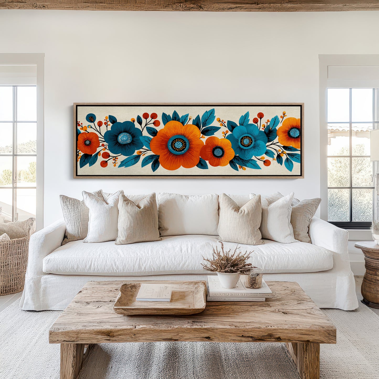 Bold Blooms in Autumn Blue