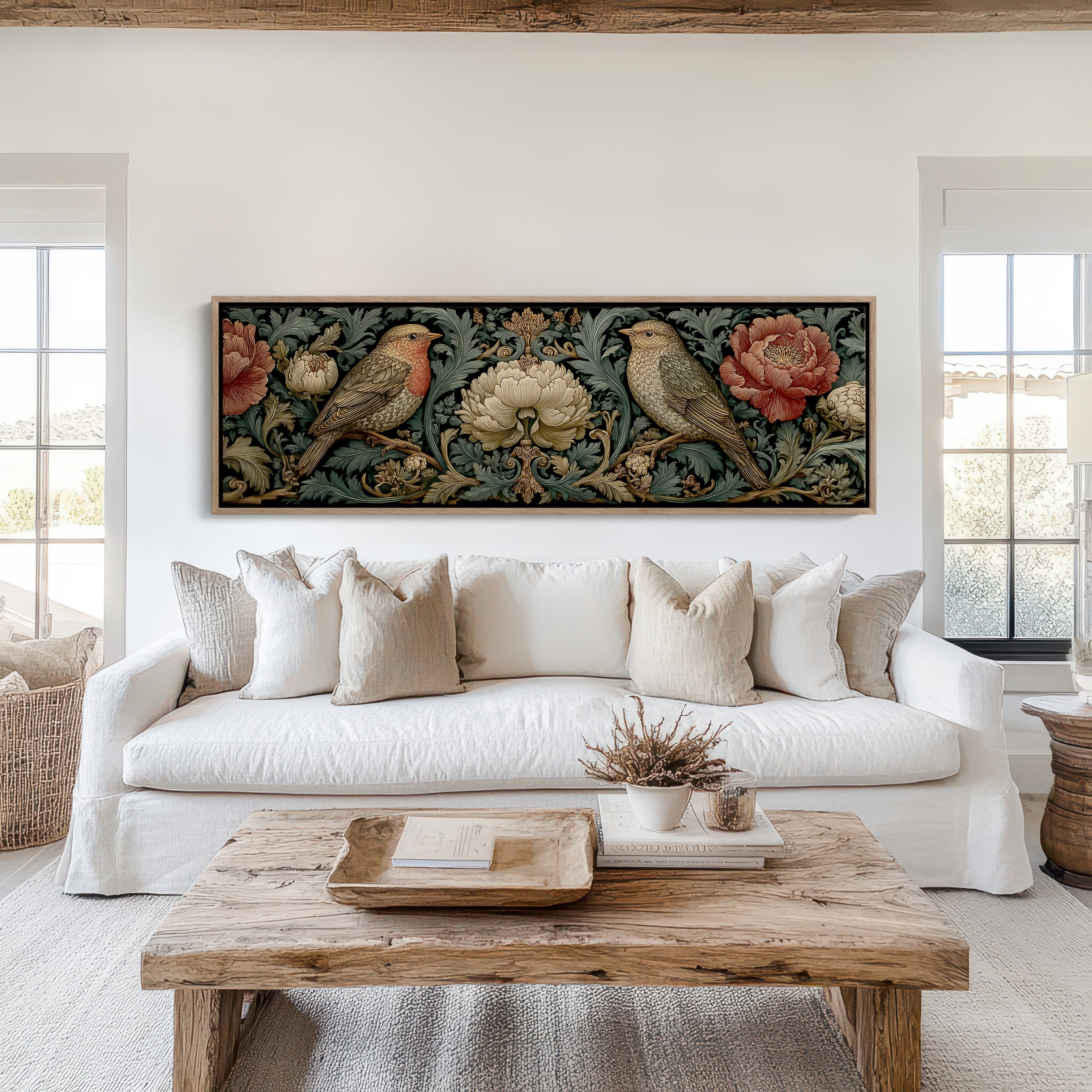 Songbirds Among Baroque Blooms