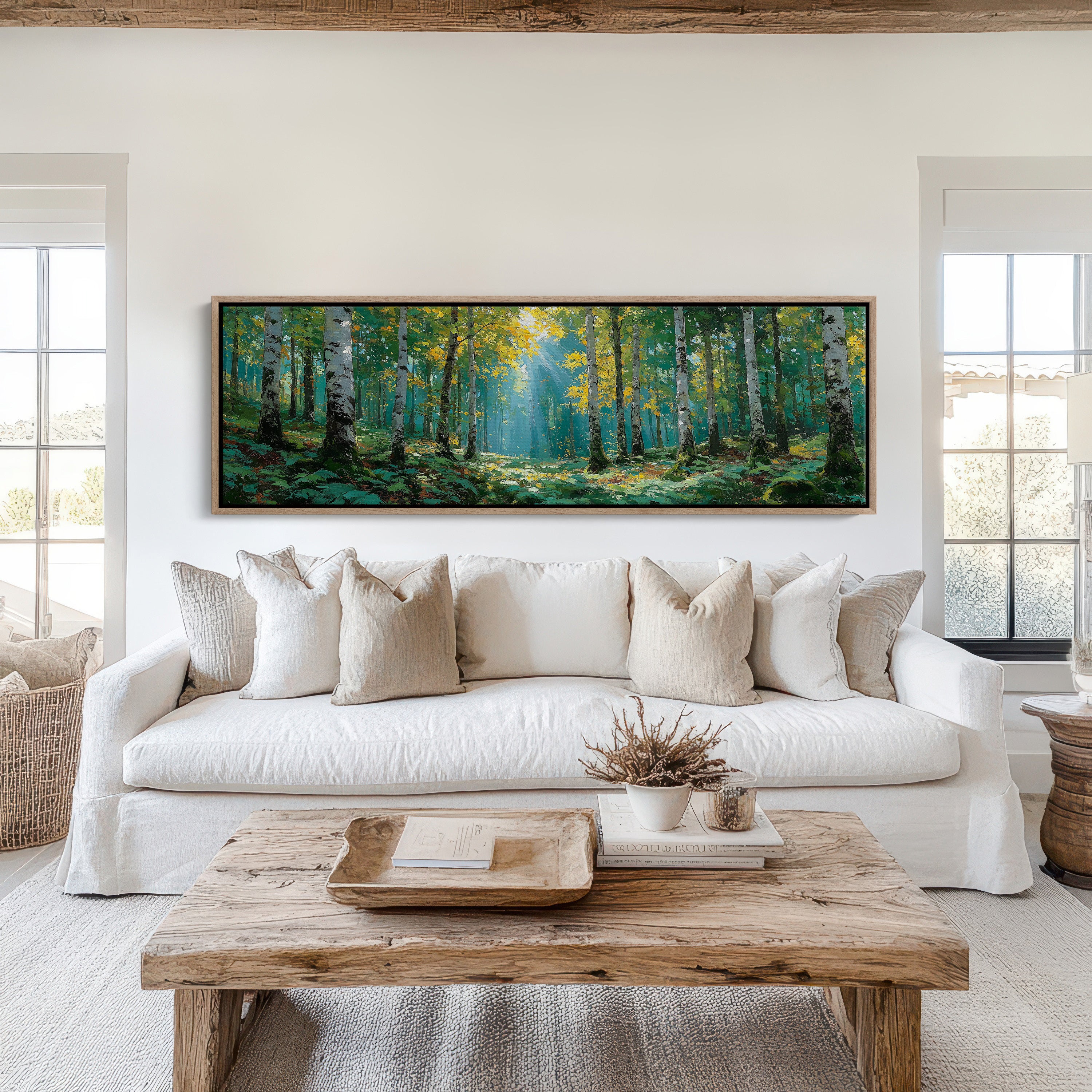 Sunlit Birch Forest