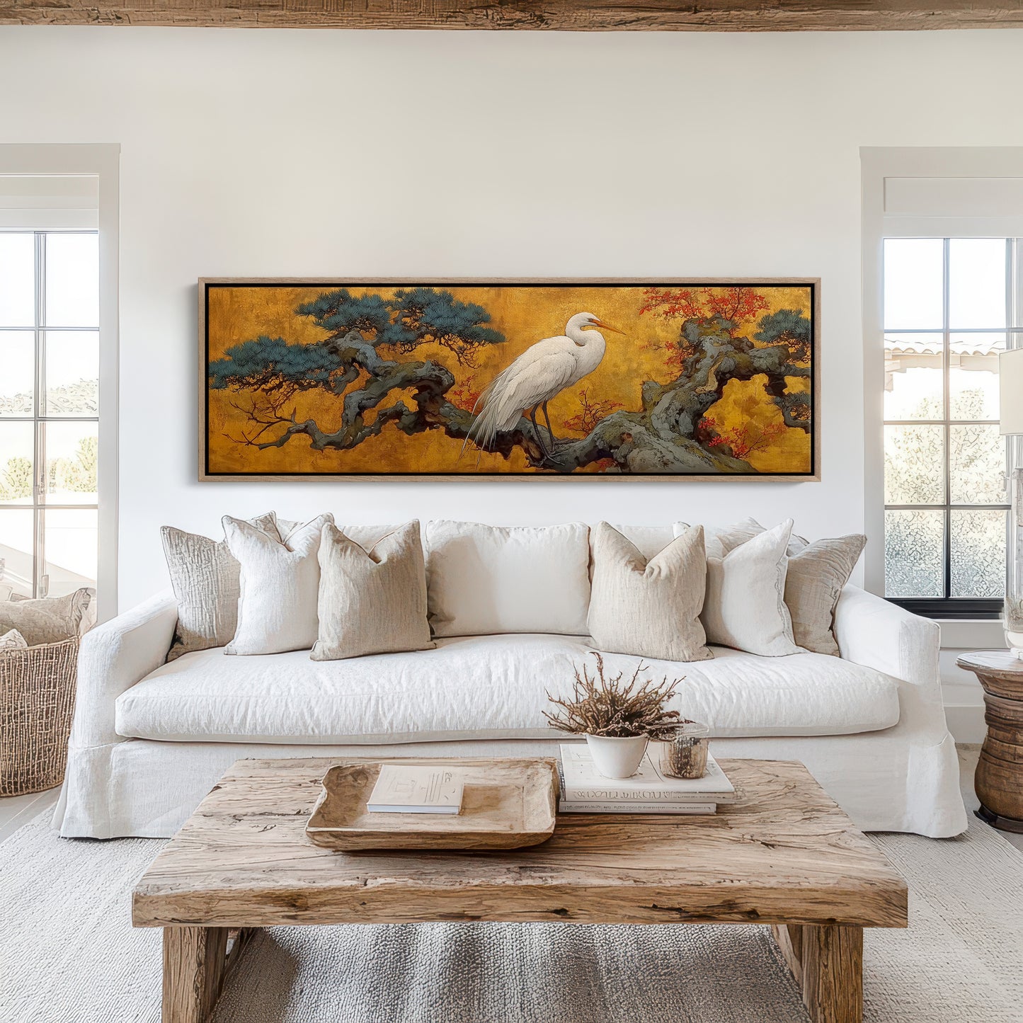 Heron Among Golden Pines