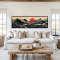Waves Gather Before the Red Sun
