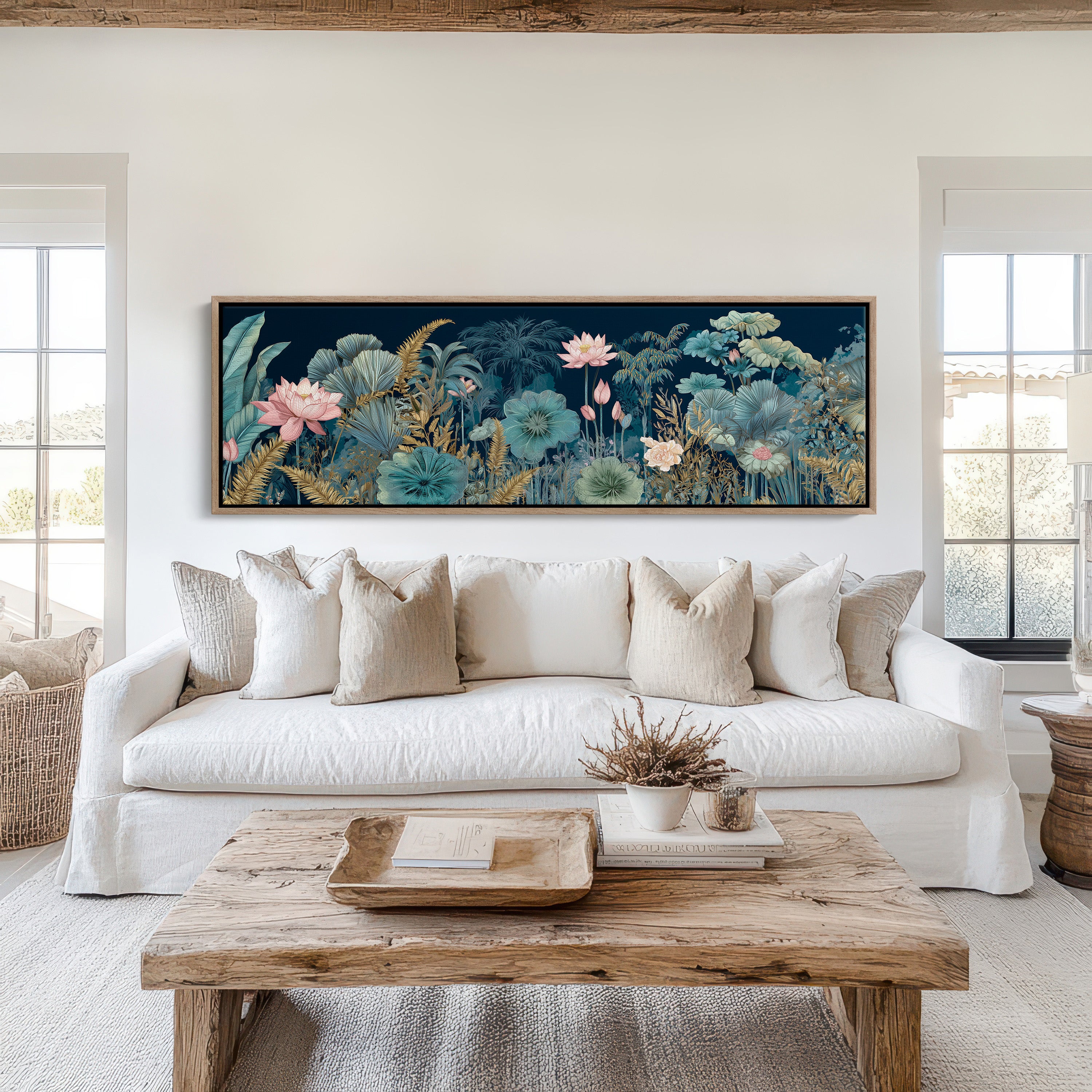 Lotus Garden Under Midnight Blue