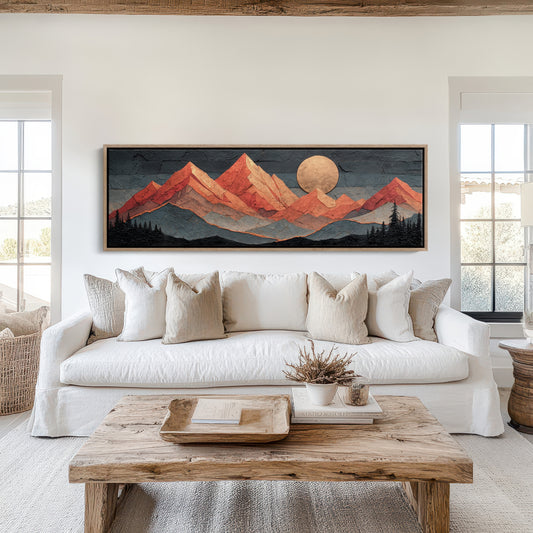 Copper Moonrise Over Ember Peaks