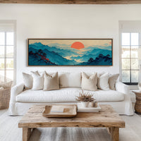 Crimson Sun Over Blue Mountain Seas