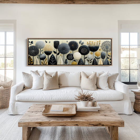 Midnight Meadow of Golden Blooms