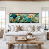 Blooming Waves of Teal and Amber