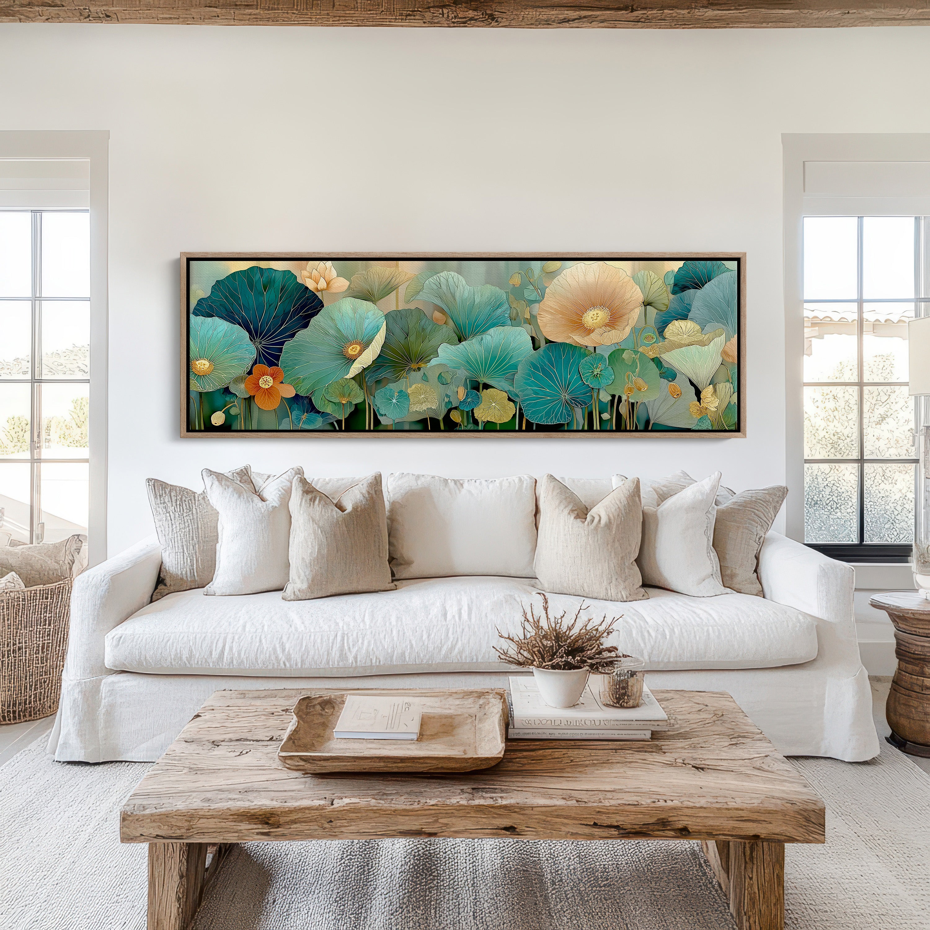 Blooming Waves of Teal and Amber